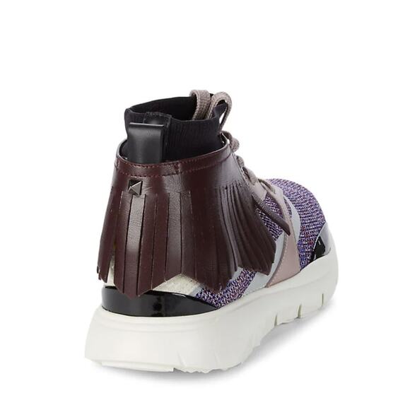 Valentino Garavani Colorblock & Leather Fringe-Trim Sneakers 41 (8 US) NIB $945 main image 5